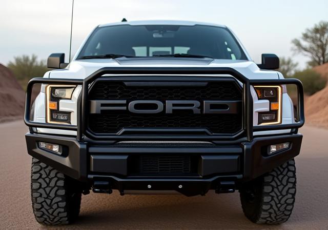 Black grille guard on the front of a truck